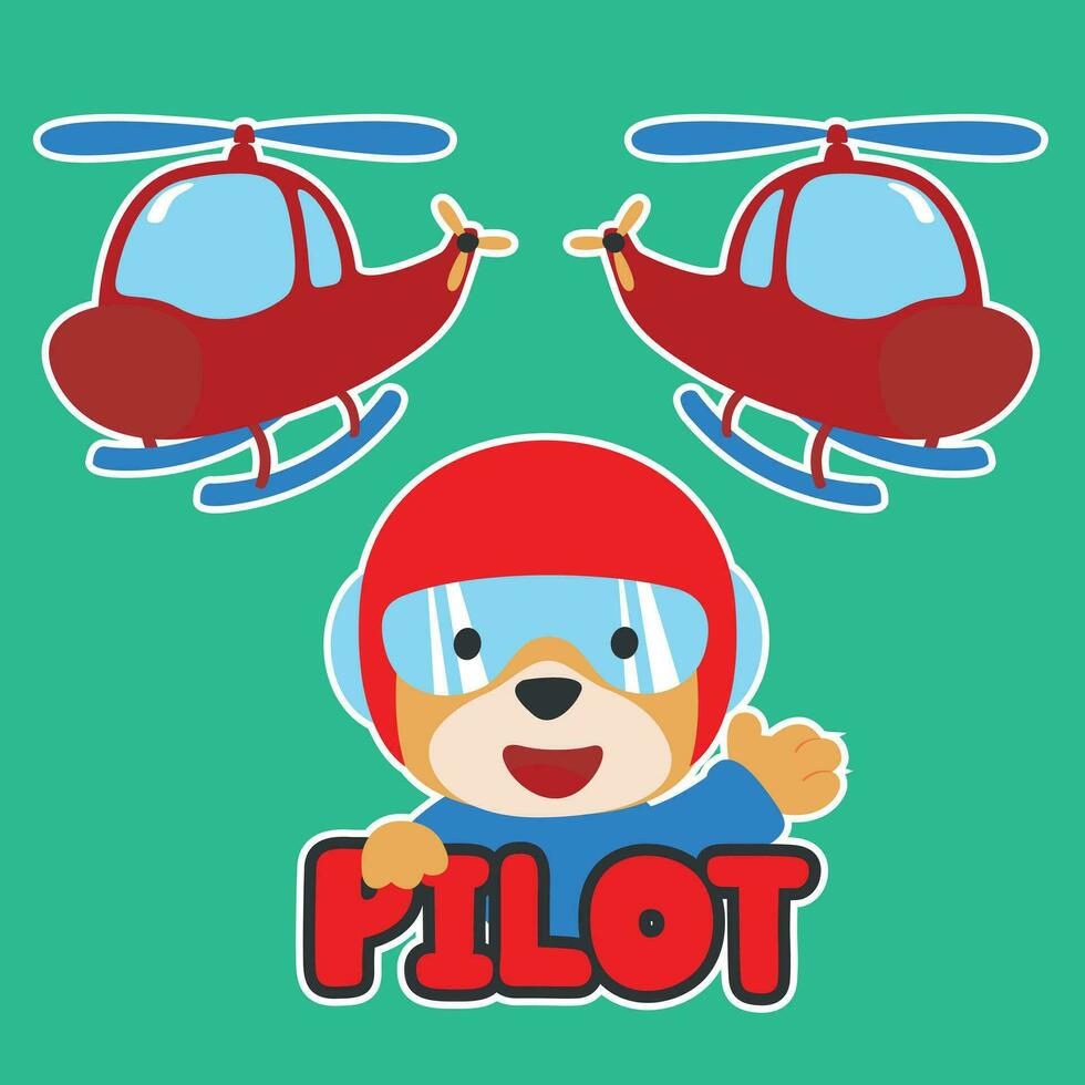 süß wenig Pilot Vektor Illustration mit Karikatur Stil. kreativ Vektor kindisch Hintergrund zum Stoff, Textil, Kindergarten Hintergrund, Poster, Karte, Broschüre. und andere Dekoration.