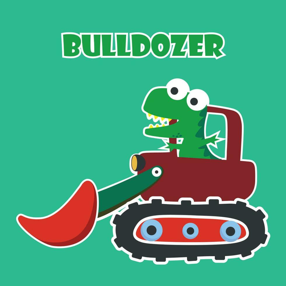 Vektor Illustration von schwer Werkzeug mit süß Dinosaurier, können Sein benutzt zum T-Shirt drucken, Kinder tragen Mode Design, Stoff Textil, Kindergarten Hintergrund und andere Dekoration.