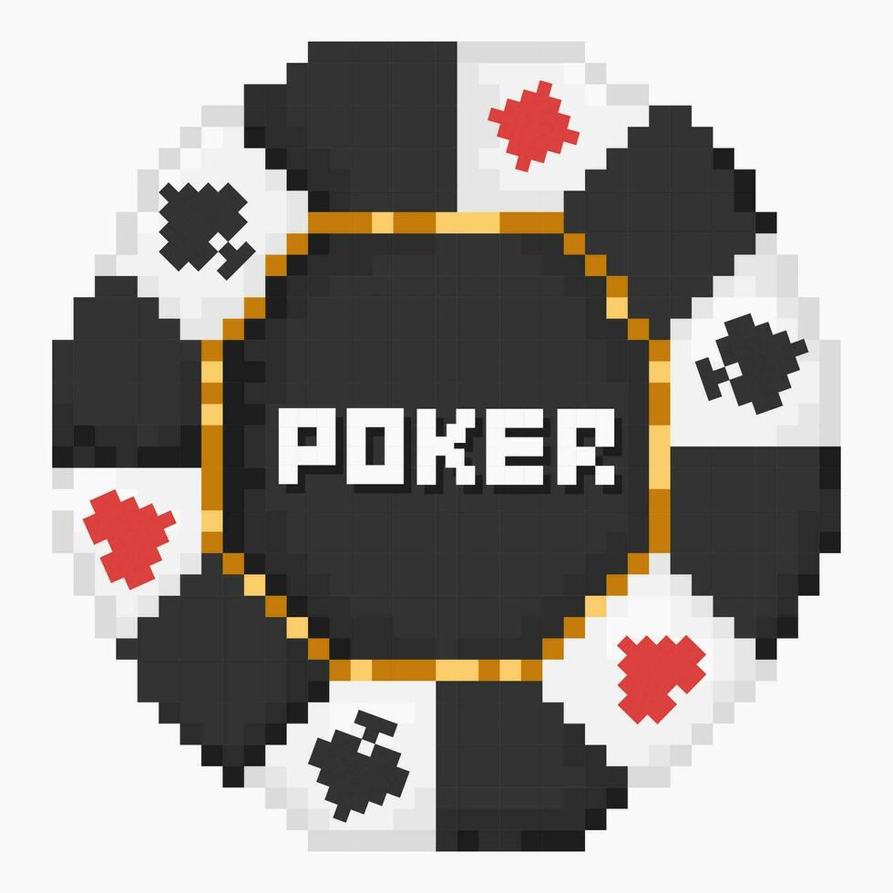 pixel konst poker pommes frites. kasino pommes frites. chip vektor ikon isolerat på vit bakgrund. vektor ikon