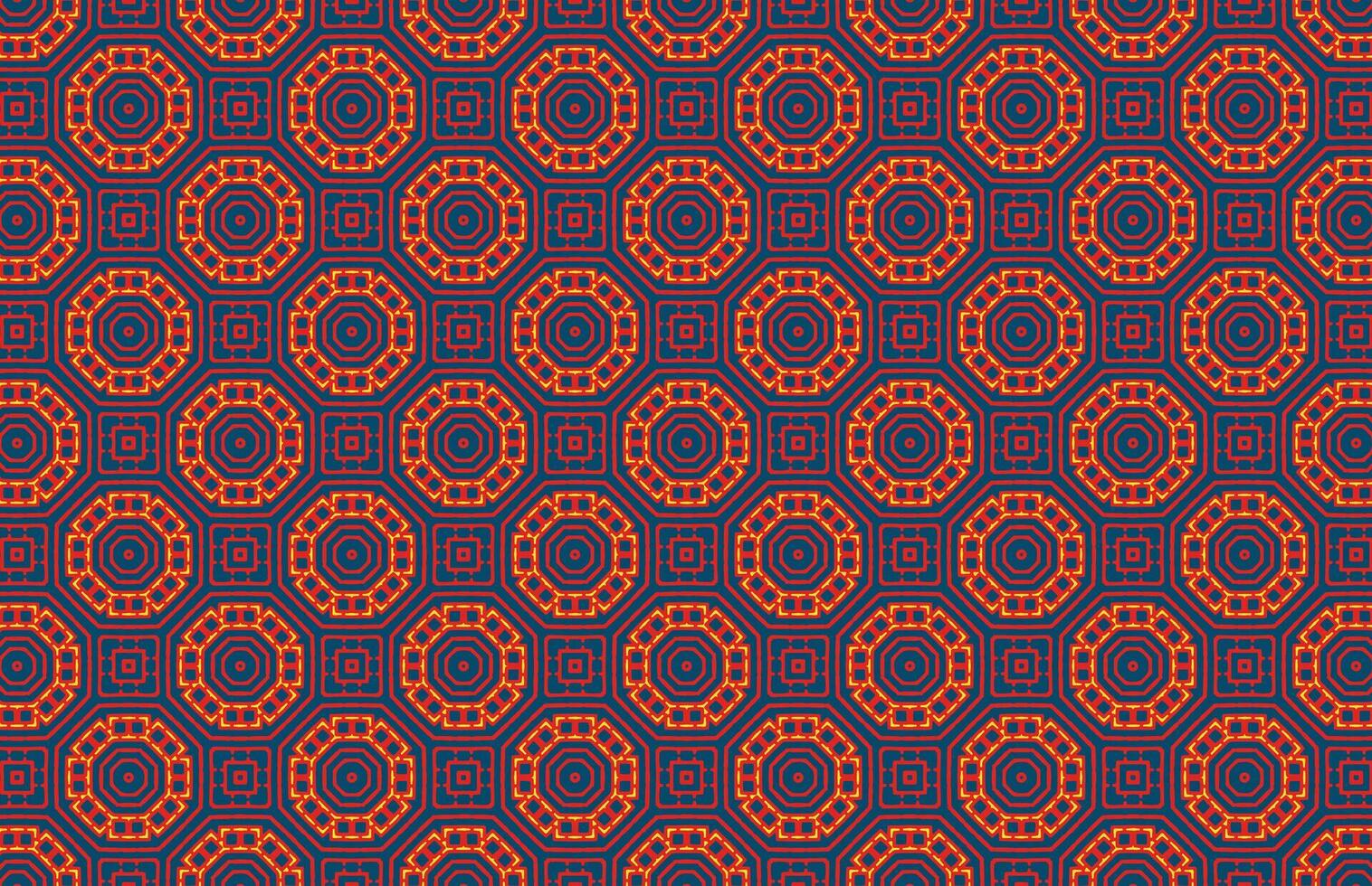 röd och gul Färg hexagonal design textil- tyg mönster vektor