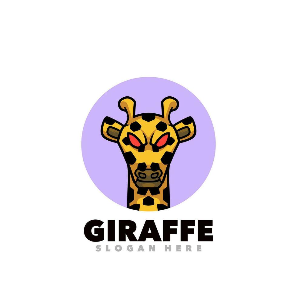 giraff huvud maskot logotyp vektor