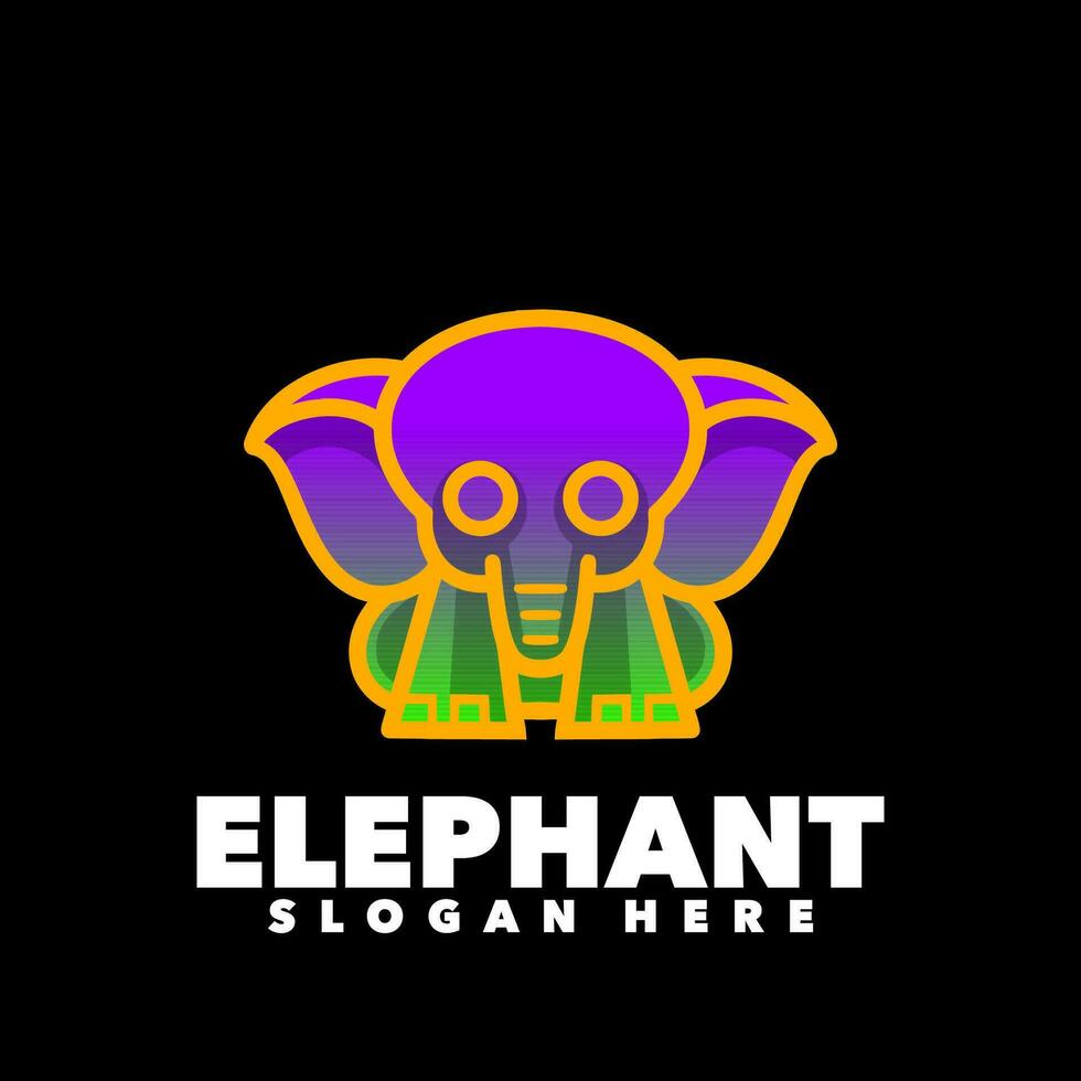 elefant färgrik lutning modern logotyp symbol vektor