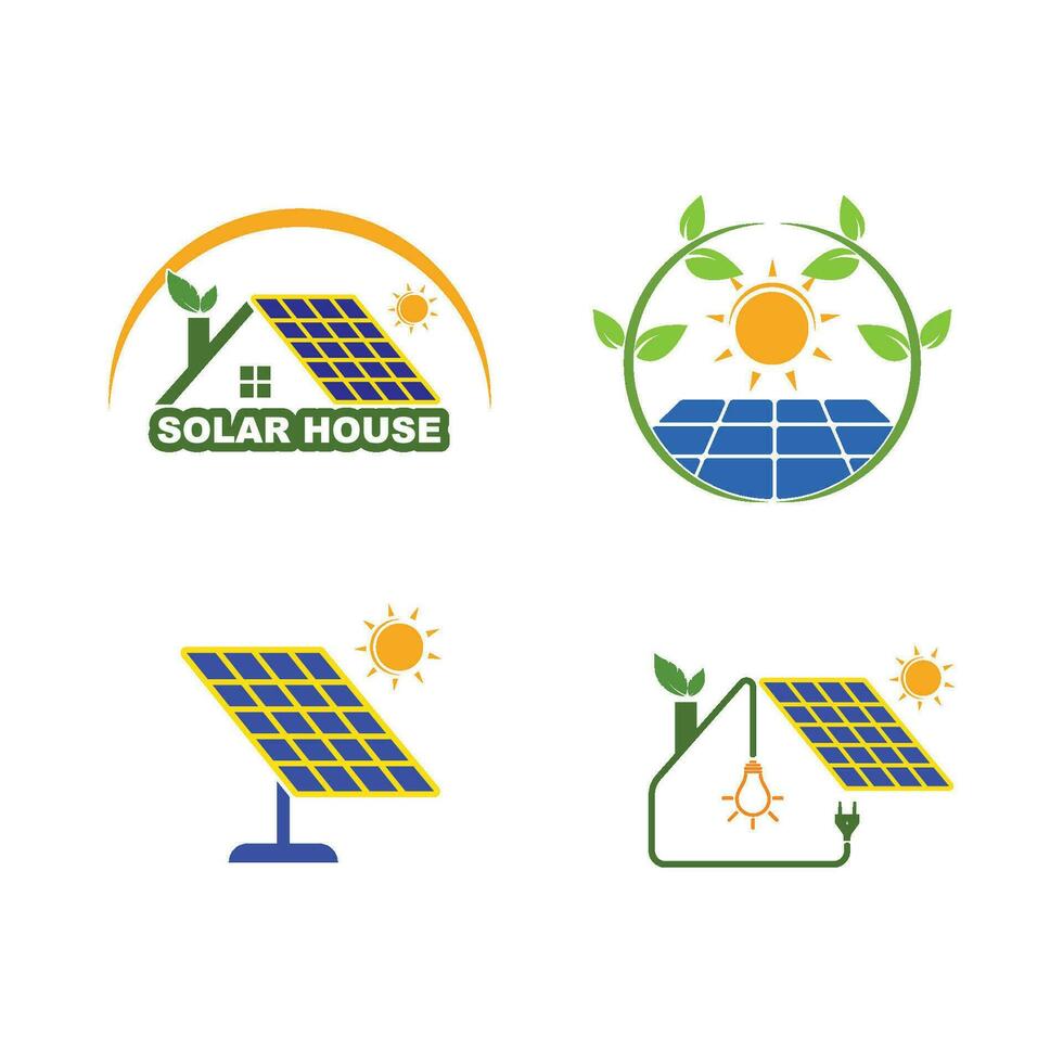 sol- panel logotyp vektor ikon av naturlig energi