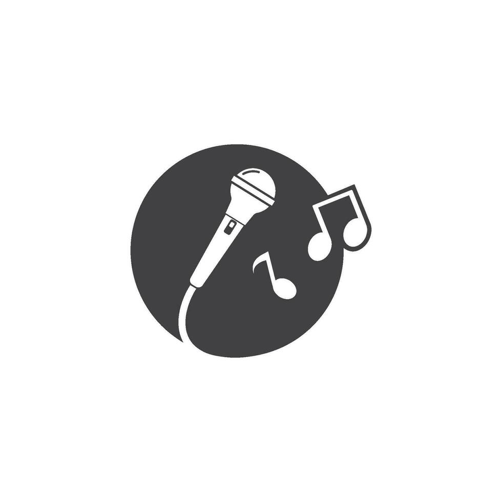 Mikrofon Symbol Logo von Karaoke und Musical Vektor Illustration Design