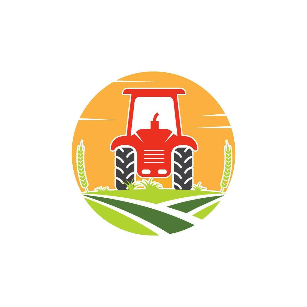 traktor jordbrukare ikon vektor illustration design