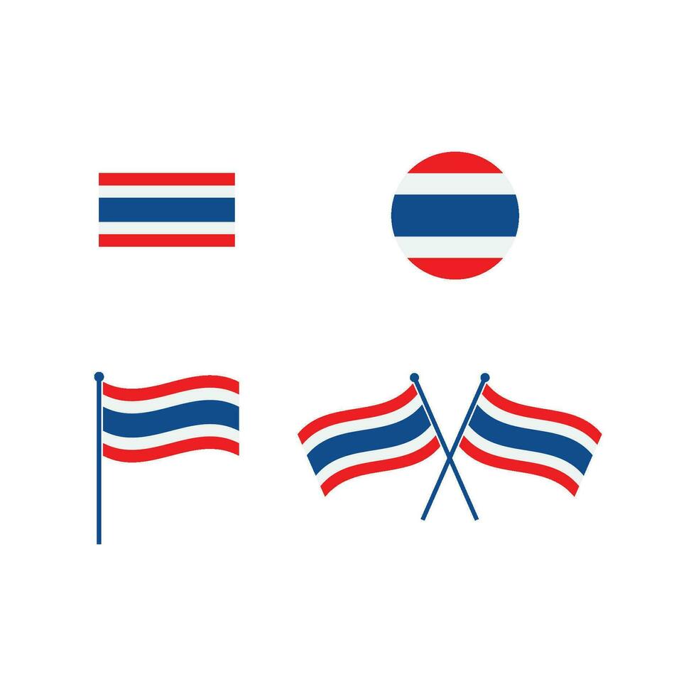 Thailand Flagge Symbol Vektor Illustration