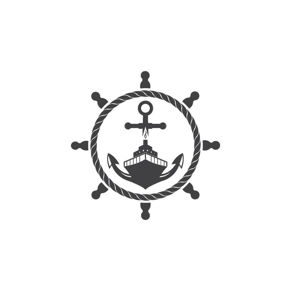 nautisk vektor logotyp ikon av havs illustration