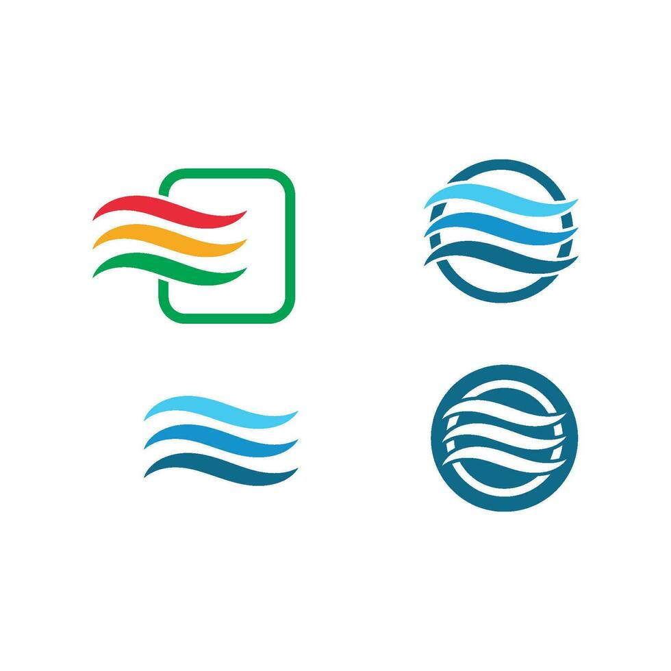 vatten våg symbol och ikon logotyp mall vektor