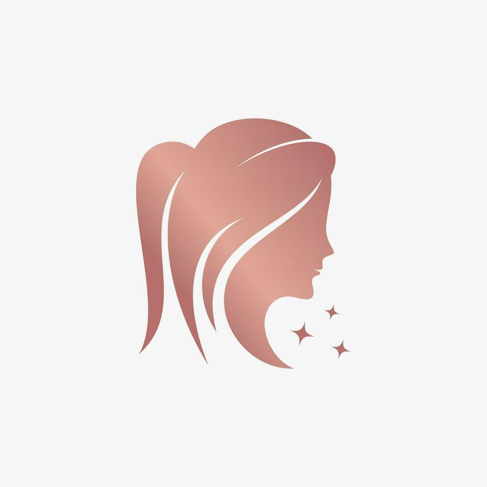 skönhet mode logotyp design för kvinna salong med kreativ element vektor