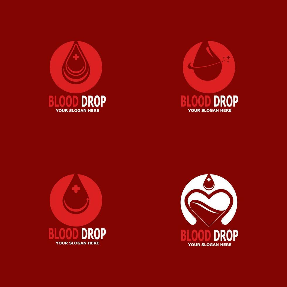 blod släppa hälsa logotyp vektor mall