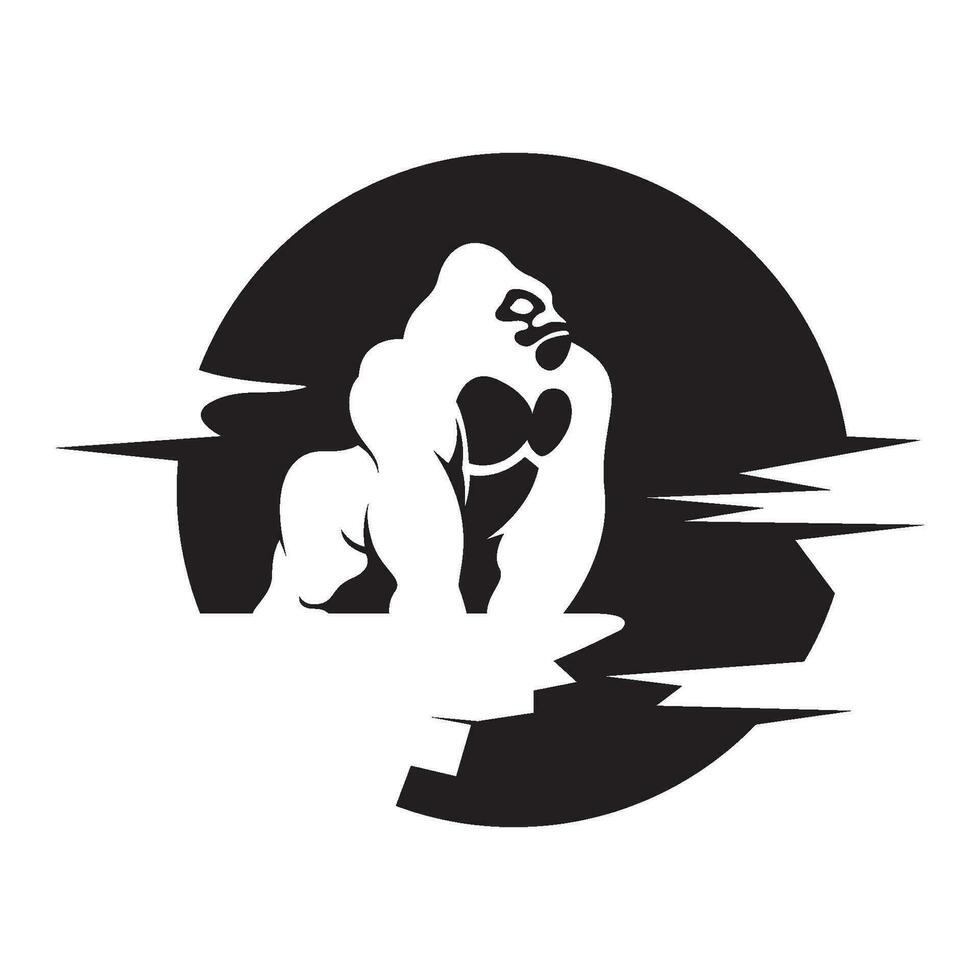 gorilla ikon logotyp design vektor