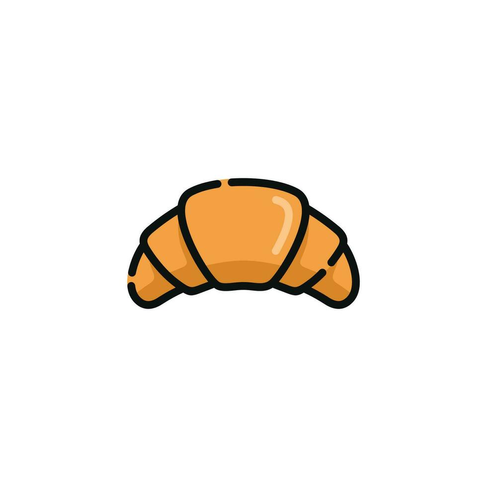 Croissant Vektor Illustration isoliert auf Weiß Hintergrund. Croissant Symbol