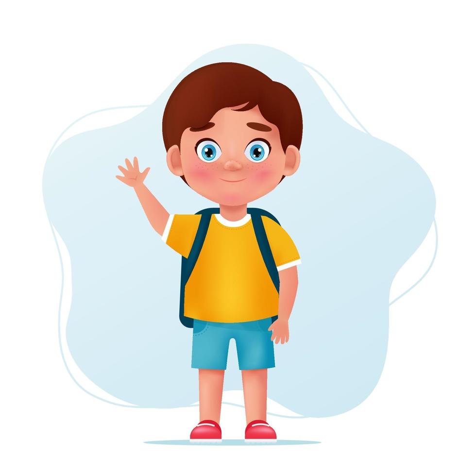 Schulkind Charakter. süßes Kind. Cartoon-Vektor-Illustration vektor