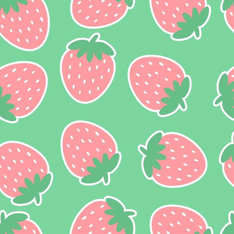 jordgubbar sömlös mönster färsk frukt bakgrund textur vektor
