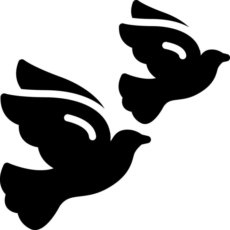 fast ikon för fåglar vektor
