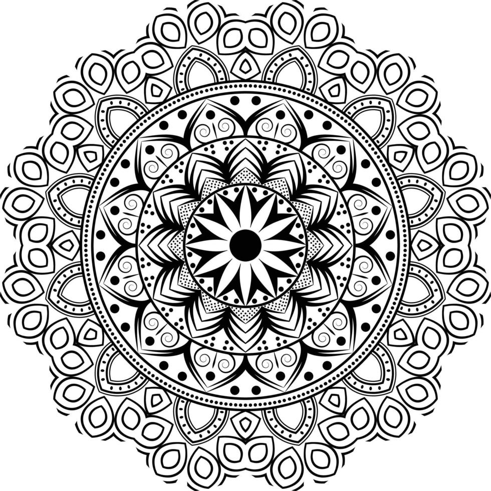 schwarzes Mandala für Design, Mandala-Kreismuster-Design vektor