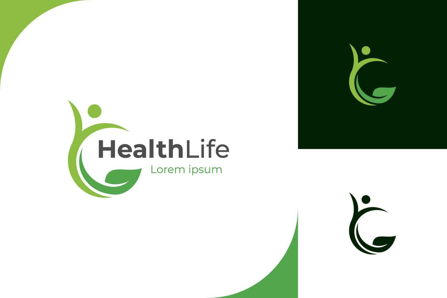 Menschen Gesundheit Leben Logo Symbol Design. Menschen wachsen mit Grün Blatt Symbol Symbol zum Gesundheit Lebensstil Logo Illustration Design Element vektor