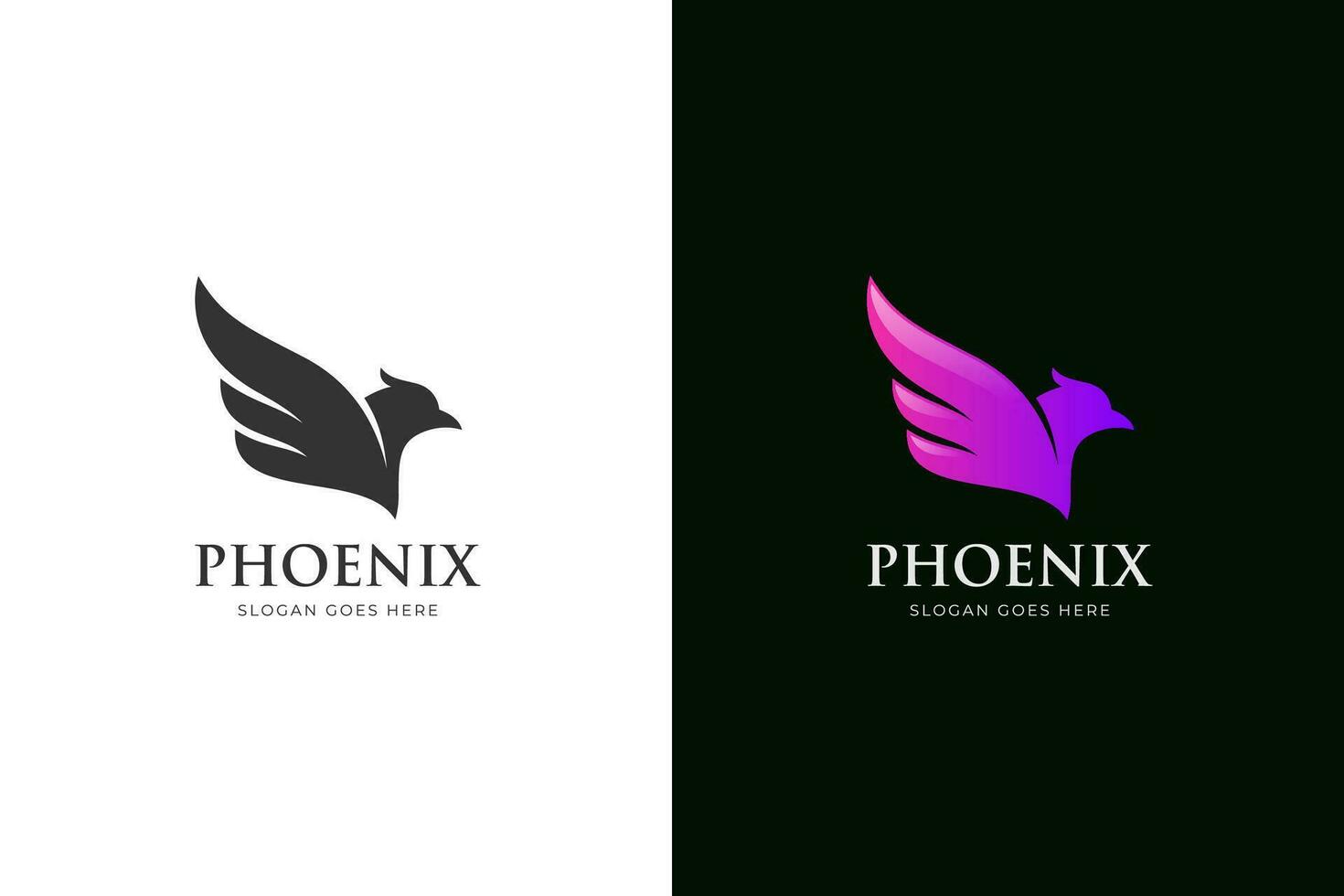 Örn eller fågel Fenix vingar logotyp ikon design illustration vektor