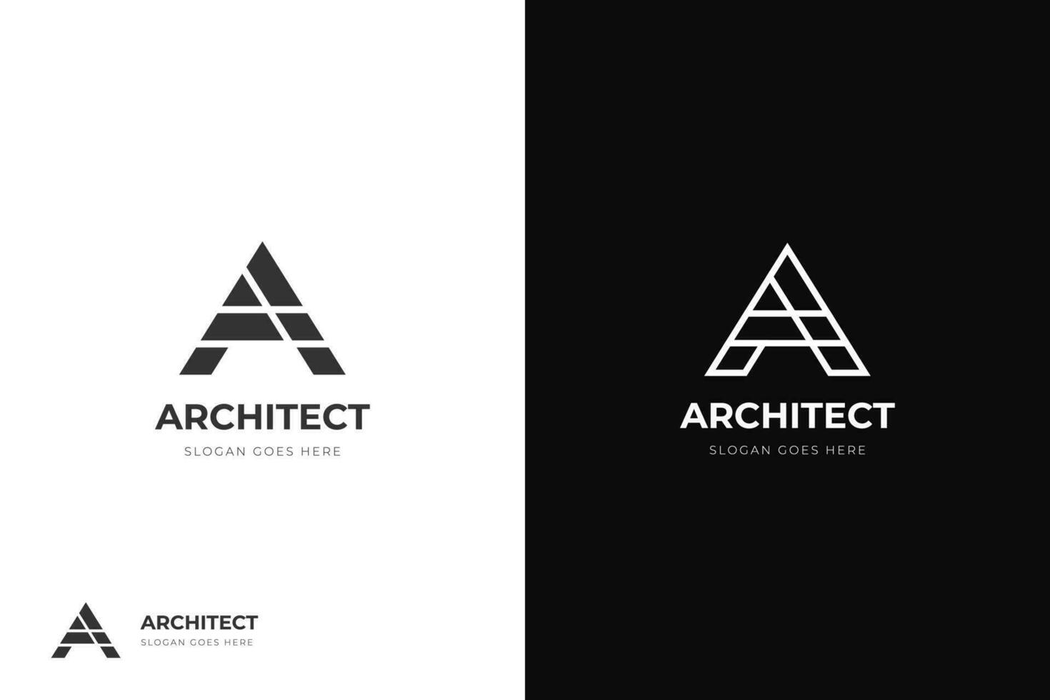 Brief ein zum die Architektur Logo Symbol Design. Gebäude Symbol vektor