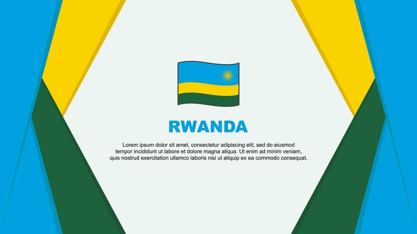 Ruanda Flagge abstrakt Hintergrund Design Vorlage. Ruanda Unabhängigkeit Tag Banner Karikatur Vektor Illustration. Ruanda Hintergrund