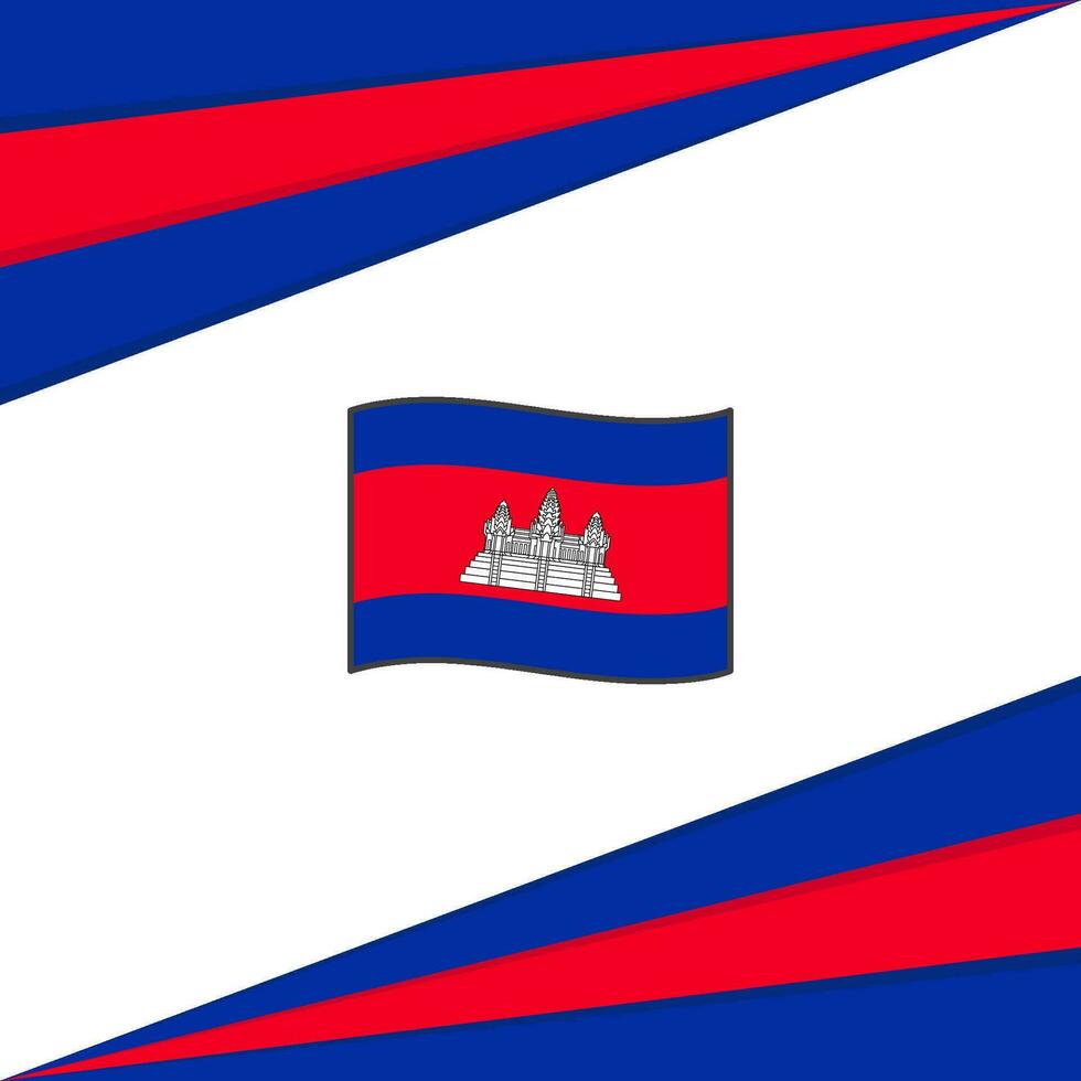 Kambodscha Flagge abstrakt Hintergrund Design Vorlage. Kambodscha Unabhängigkeit Tag Banner Sozial Medien Post. Kambodscha Design vektor