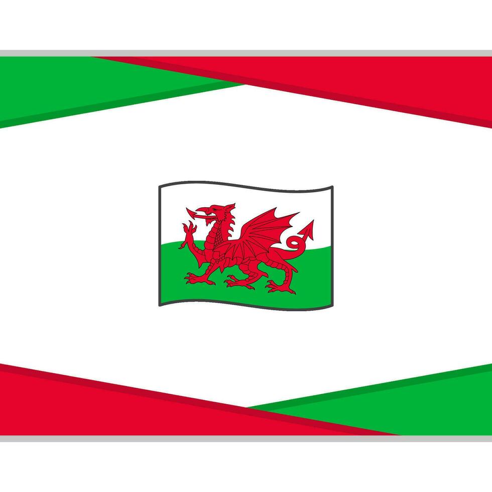 Wales Flagge abstrakt Hintergrund Design Vorlage. Wales Unabhängigkeit Tag Banner Sozial Medien Post. Wales Vektor