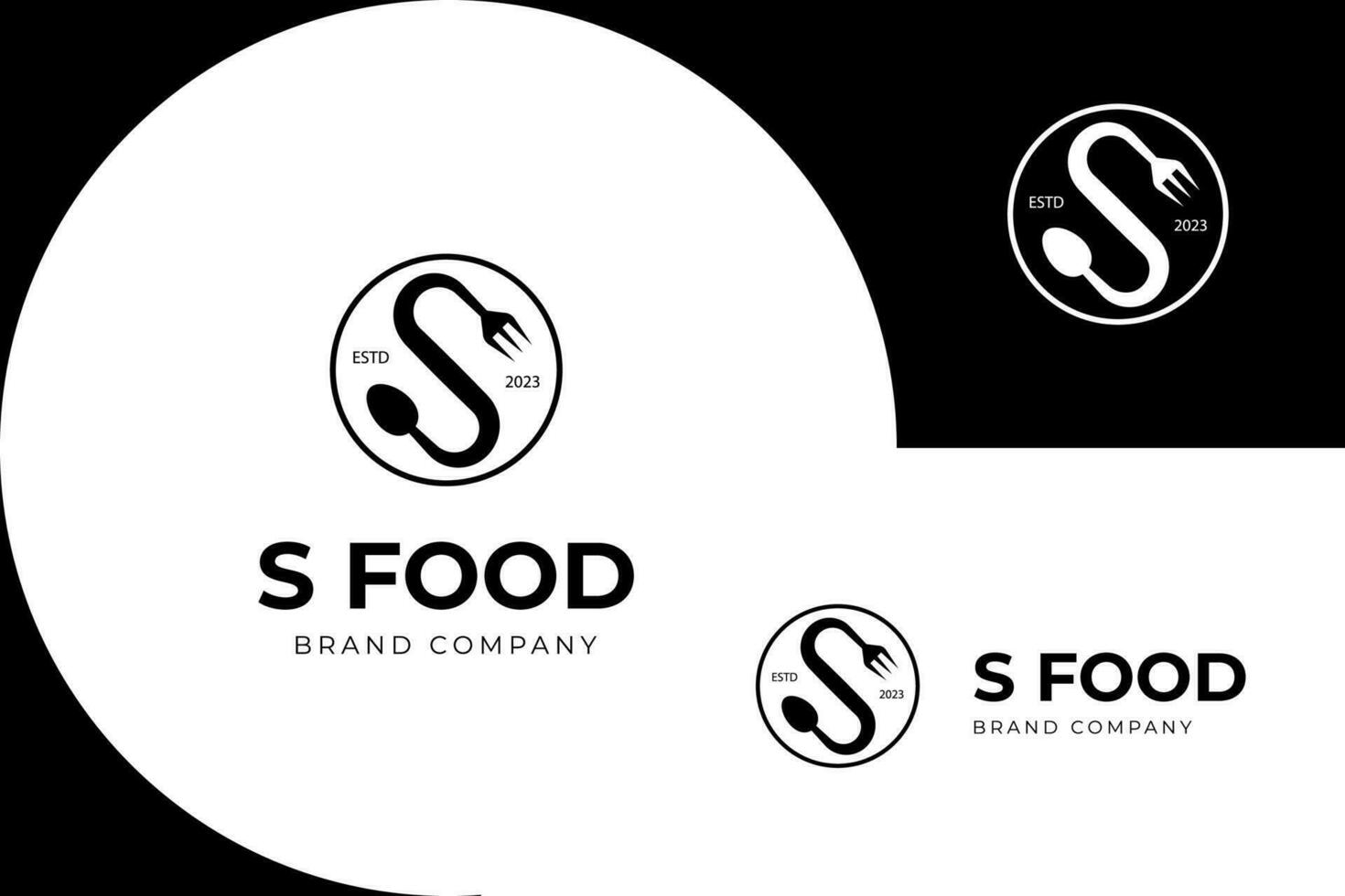 brev s restaurang mat logotyp ikon design. s form med gaffel och sked för varumärke mat identitet logotyp illustration design element vektor