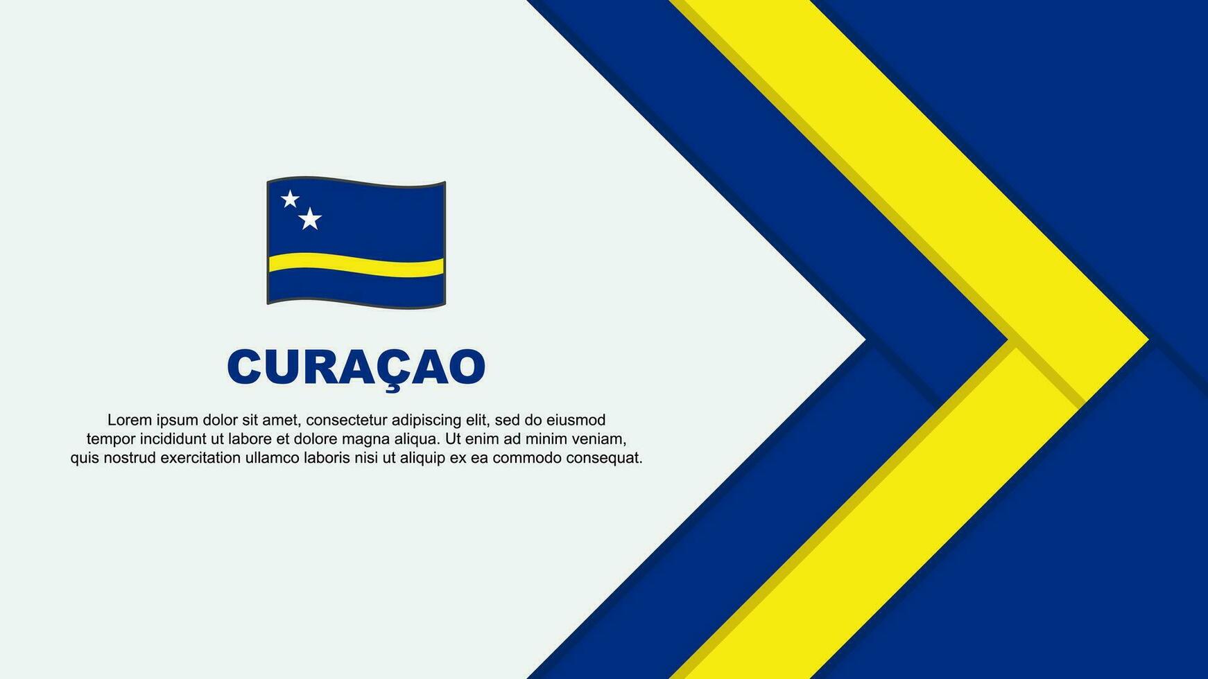 Curacao Flagge abstrakt Hintergrund Design Vorlage. Curacao Unabhängigkeit Tag Banner Karikatur Vektor Illustration. Curacao Karikatur