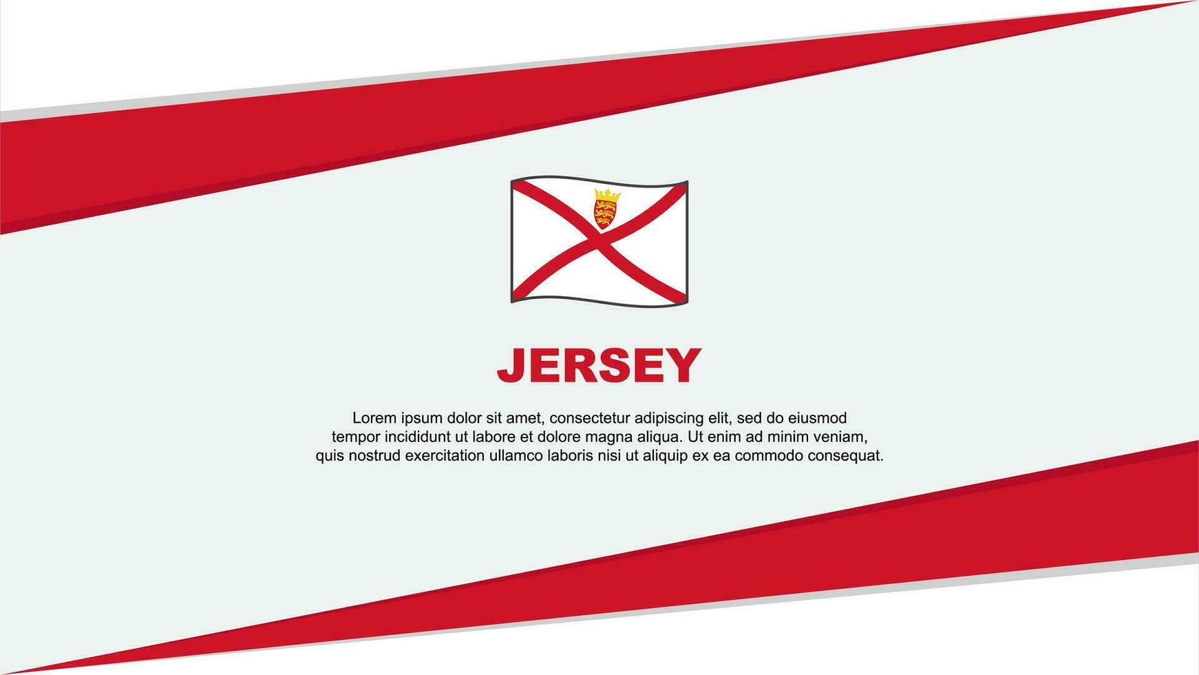 Jersey Flagge abstrakt Hintergrund Design Vorlage. Jersey Unabhängigkeit Tag Banner Karikatur Vektor Illustration. Jersey Design