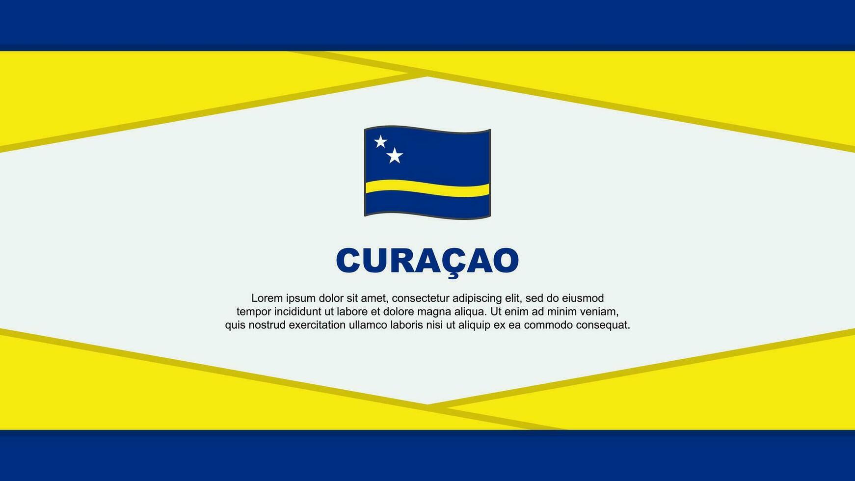 Curacao Flagge abstrakt Hintergrund Design Vorlage. Curacao Unabhängigkeit Tag Banner Karikatur Vektor Illustration. Curacao Vektor