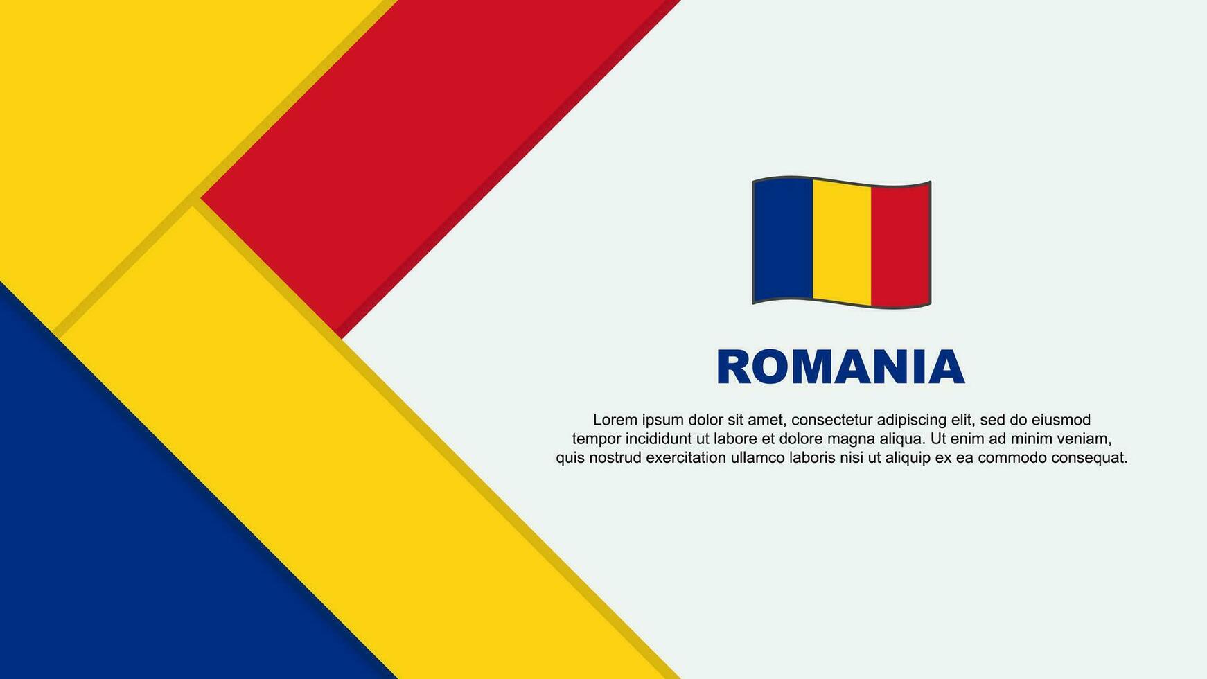 rumänien flagga abstrakt bakgrund design mall. rumänien oberoende dag baner tecknad serie vektor illustration. rumänien illustration