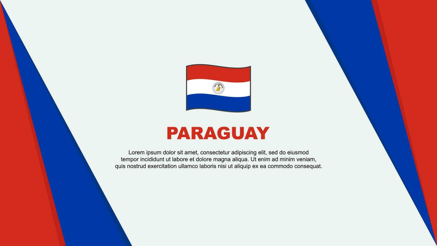 paraguay flagga abstrakt bakgrund design mall. paraguay oberoende dag baner tecknad serie vektor illustration. flagga