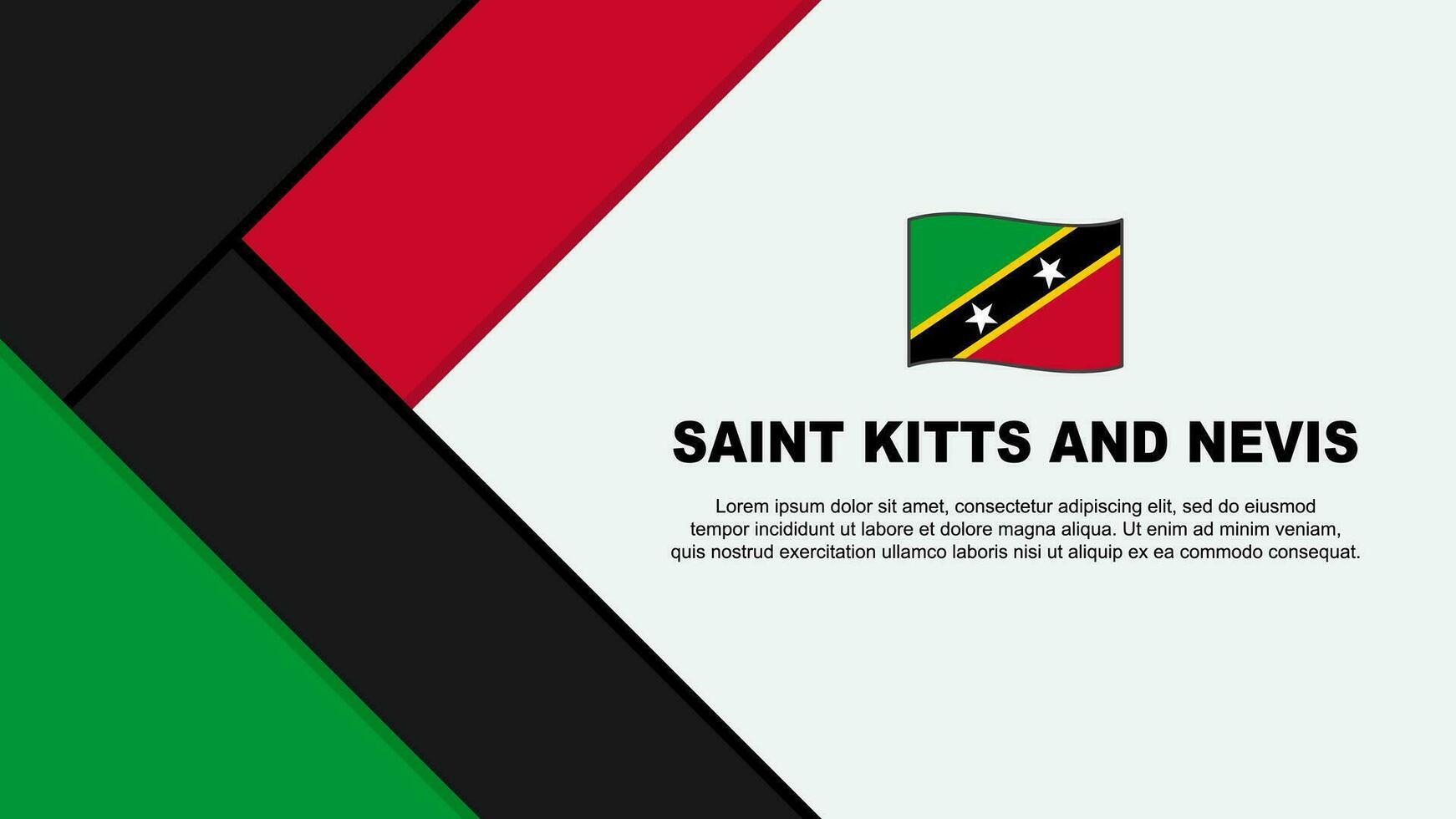 helgon kitts och nevis flagga abstrakt bakgrund design mall. helgon kitts och nevis oberoende dag baner tecknad serie vektor illustration. illustration