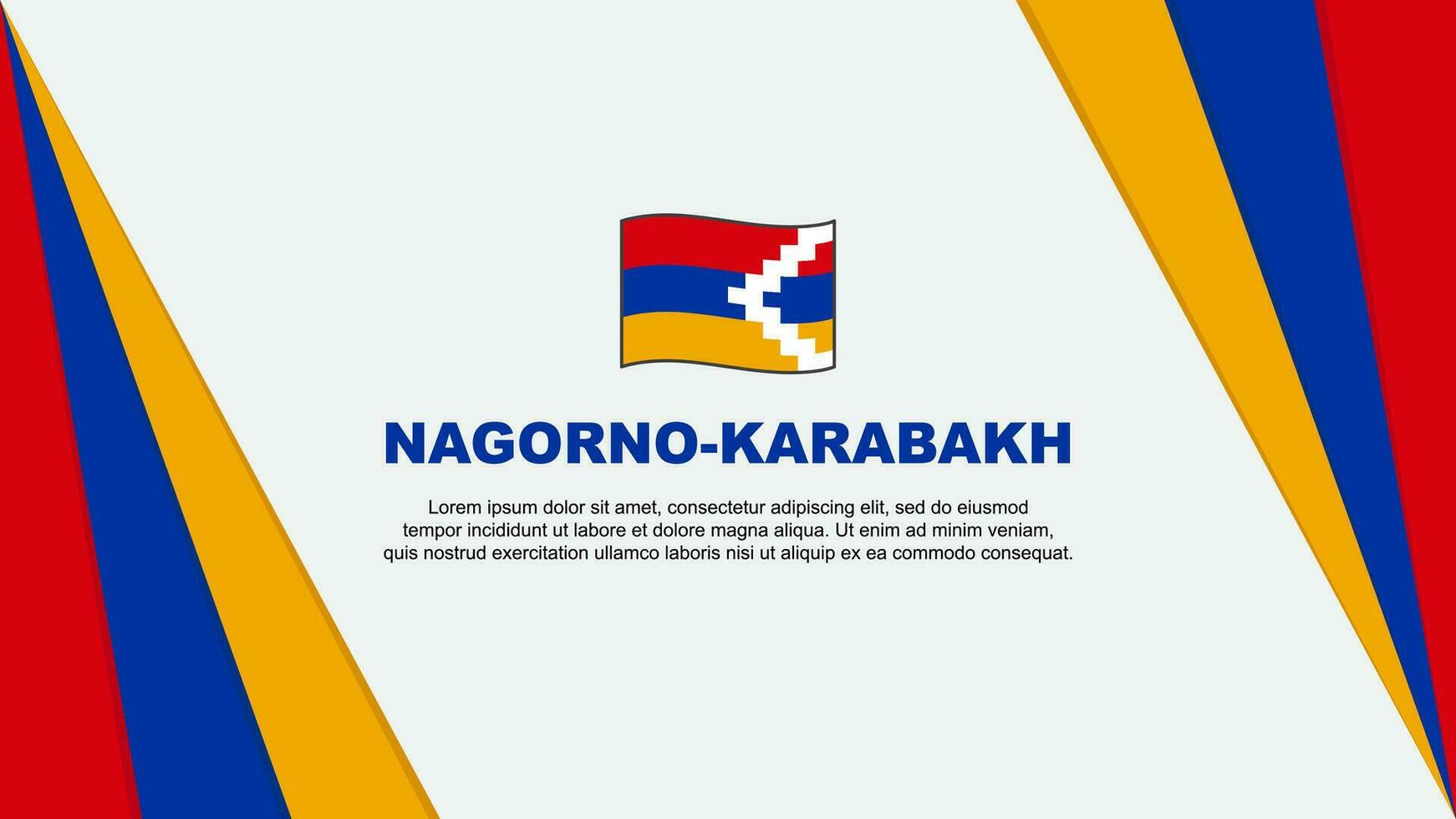 Nagorno Karabach Flagge abstrakt Hintergrund Design Vorlage. Nagorno Karabach Unabhängigkeit Tag Banner Karikatur Vektor Illustration. Nagorno Karabach Flagge