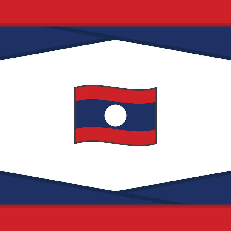Laos Flagge abstrakt Hintergrund Design Vorlage. Laos Unabhängigkeit Tag Banner Sozial Medien Post. Laos Vektor