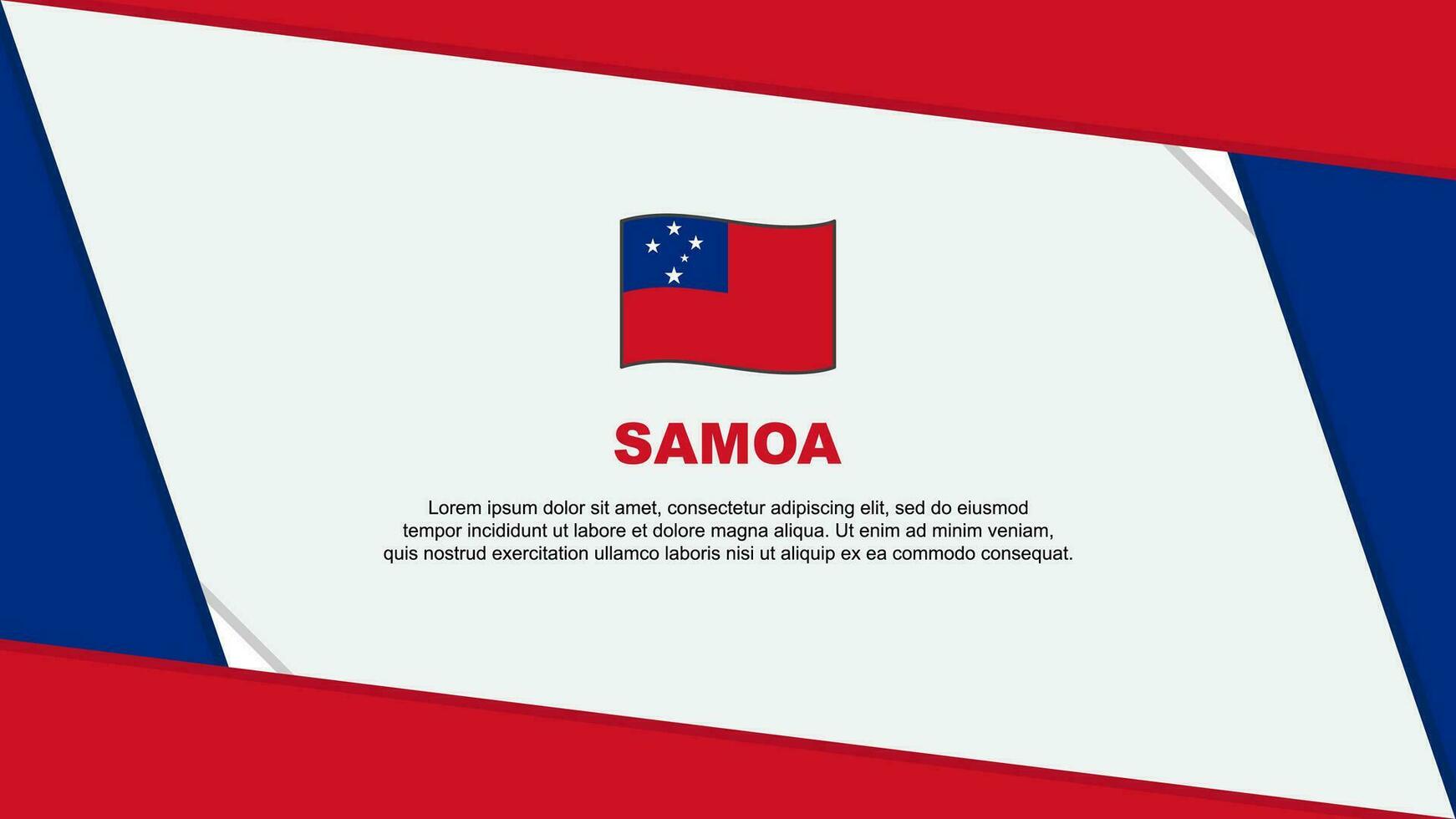 Samoa Flagge abstrakt Hintergrund Design Vorlage. Samoa Unabhängigkeit Tag Banner Karikatur Vektor Illustration. Samoa Unabhängigkeit Tag