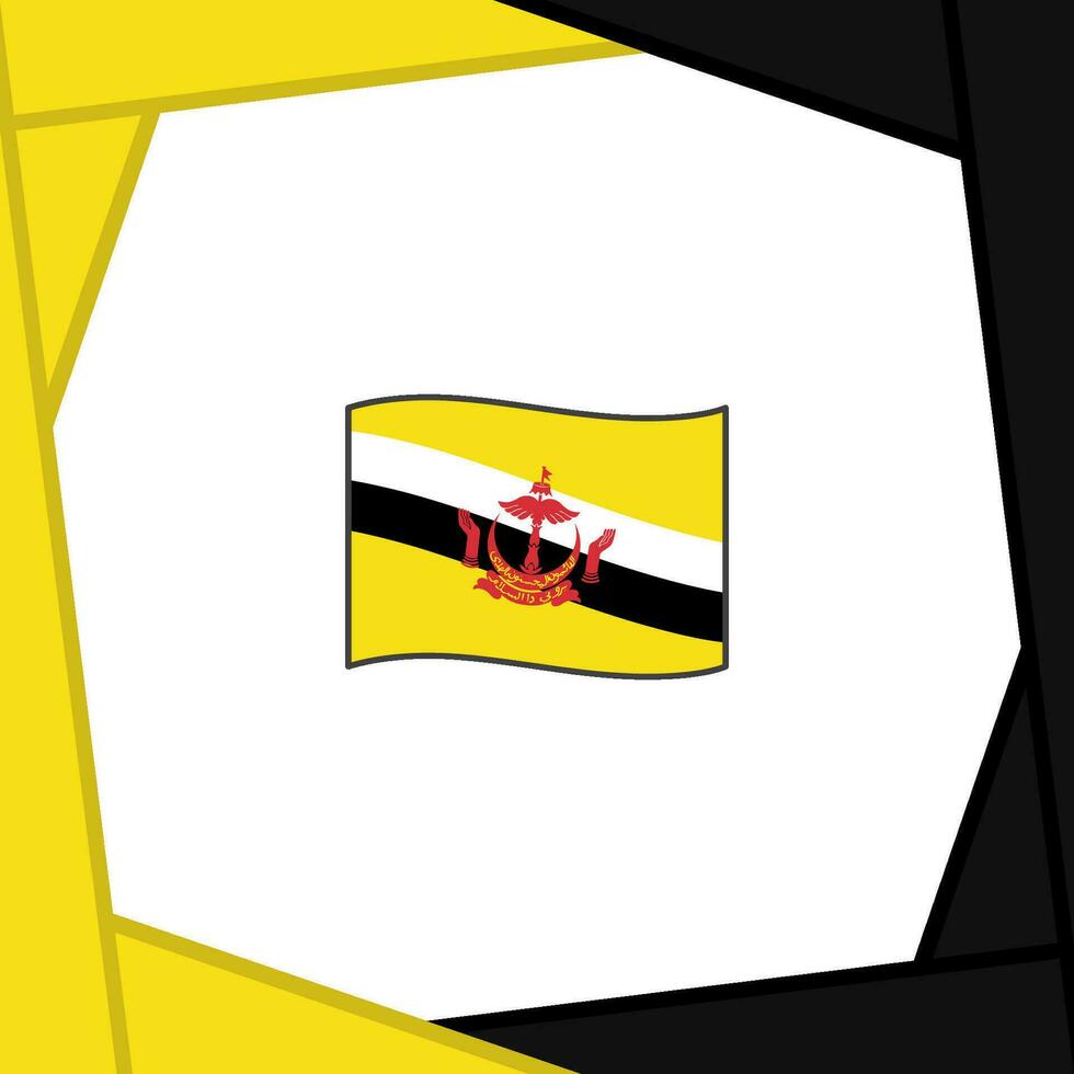 brunei flagga abstrakt bakgrund design mall. brunei oberoende dag baner social media posta. brunei oberoende dag vektor