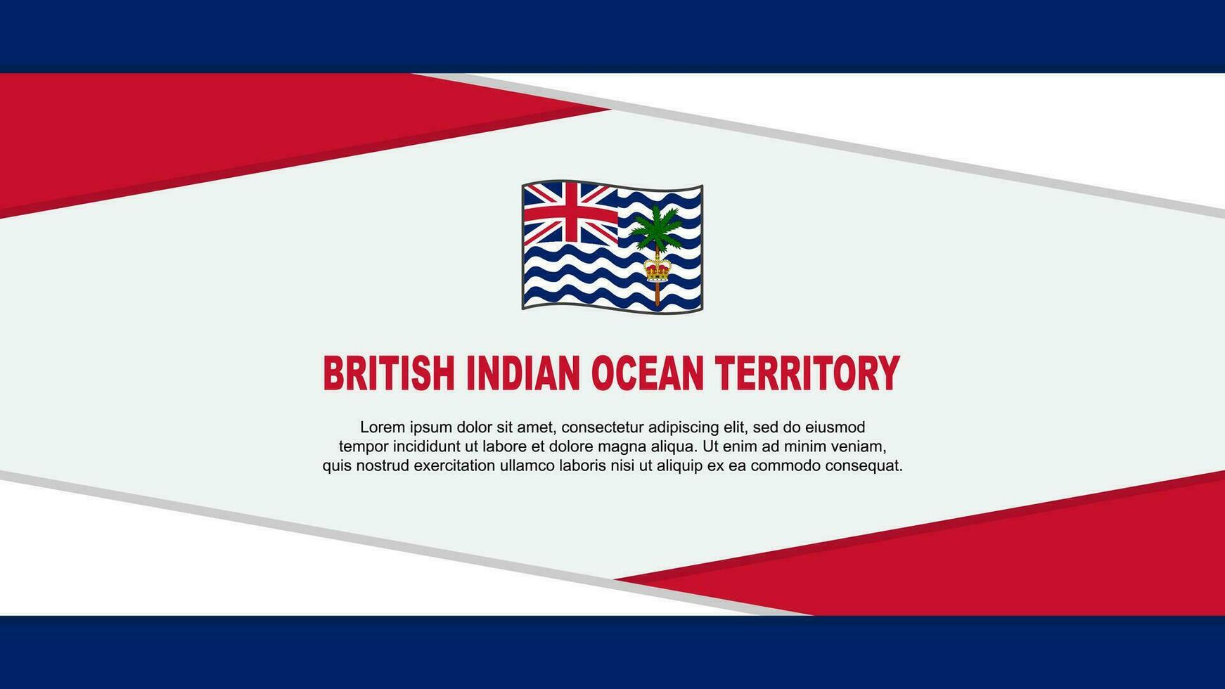 britisch indisch Ozean Gebiet Flagge abstrakt Hintergrund Design Vorlage. britisch indisch Ozean Gebiet Unabhängigkeit Tag Banner Karikatur Vektor Illustration. Vektor