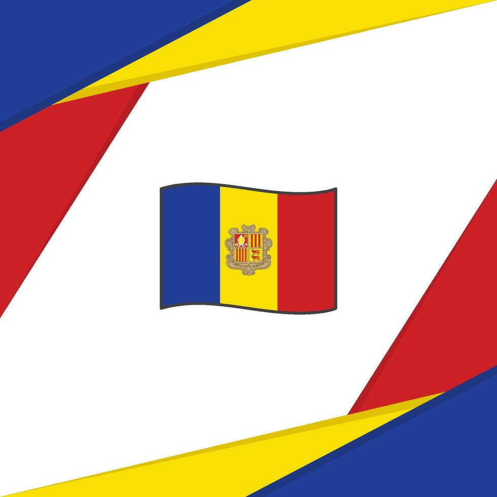 Andorra Flagge abstrakt Hintergrund Design Vorlage. Andorra Unabhängigkeit Tag Banner Sozial Medien Post. Andorra vektor