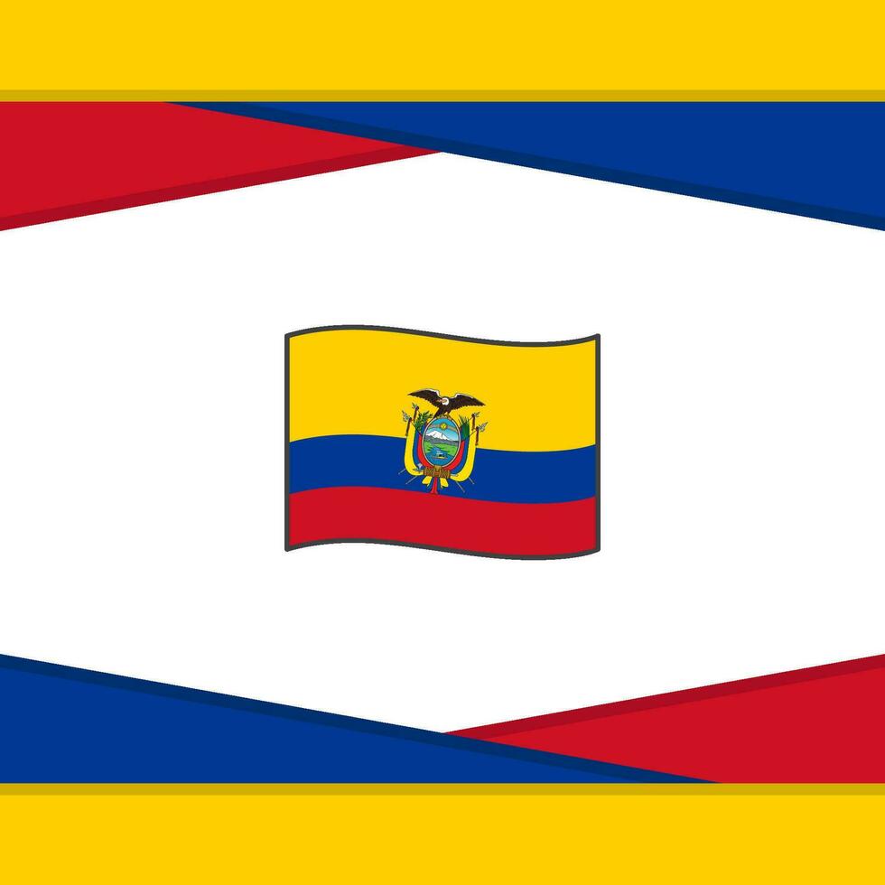 Ecuador Flagge abstrakt Hintergrund Design Vorlage. Ecuador Unabhängigkeit Tag Banner Sozial Medien Post. Ecuador Vektor