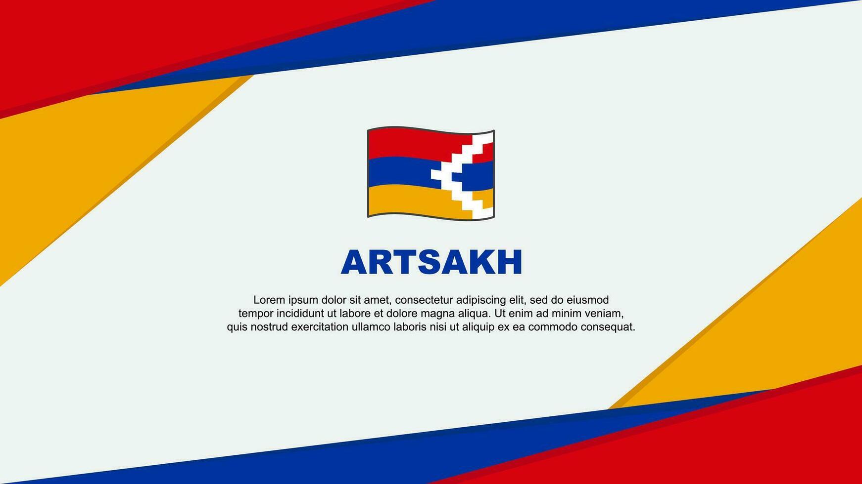 Artsakh flagga abstrakt bakgrund design mall. Artsakh oberoende dag baner tecknad serie vektor illustration. Artsakh