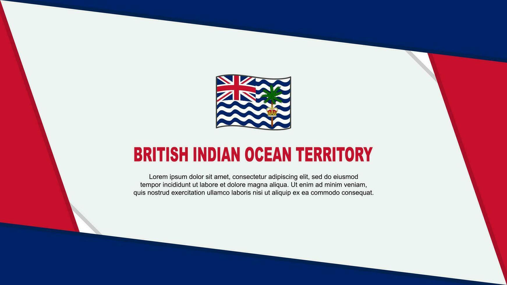 brittiskt indisk hav territorium flagga abstrakt bakgrund design mall. brittiskt indisk hav territorium oberoende dag baner tecknad serie vektor illustration. oberoende dag