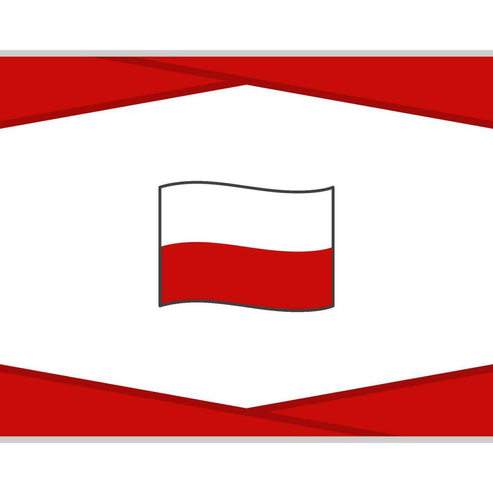 Polen Flagge abstrakt Hintergrund Design Vorlage. Polen Unabhängigkeit Tag Banner Sozial Medien Post. Polen Vektor