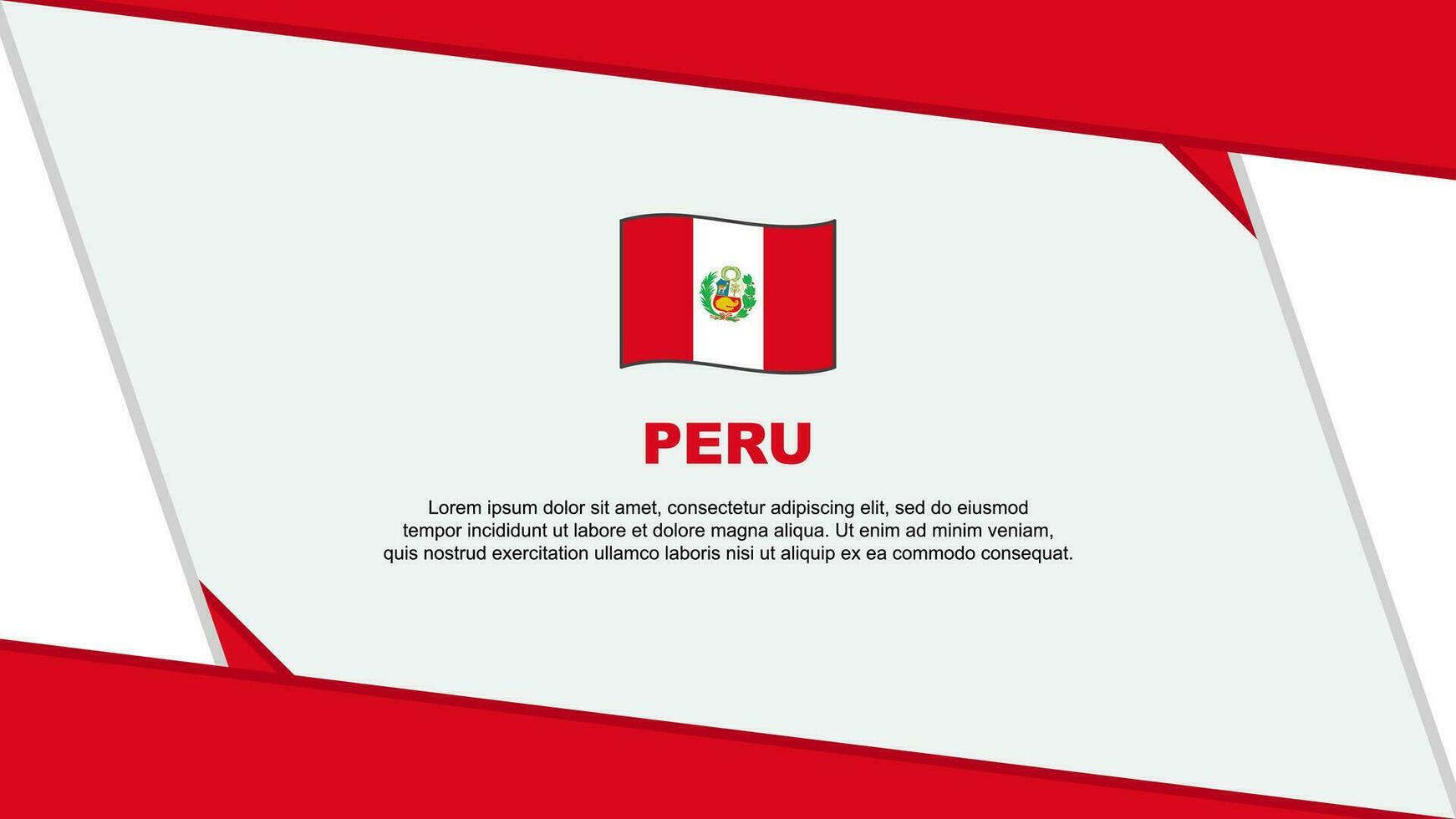 Peru Flagge abstrakt Hintergrund Design Vorlage. Peru Unabhängigkeit Tag Banner Karikatur Vektor Illustration. Unabhängigkeit Tag