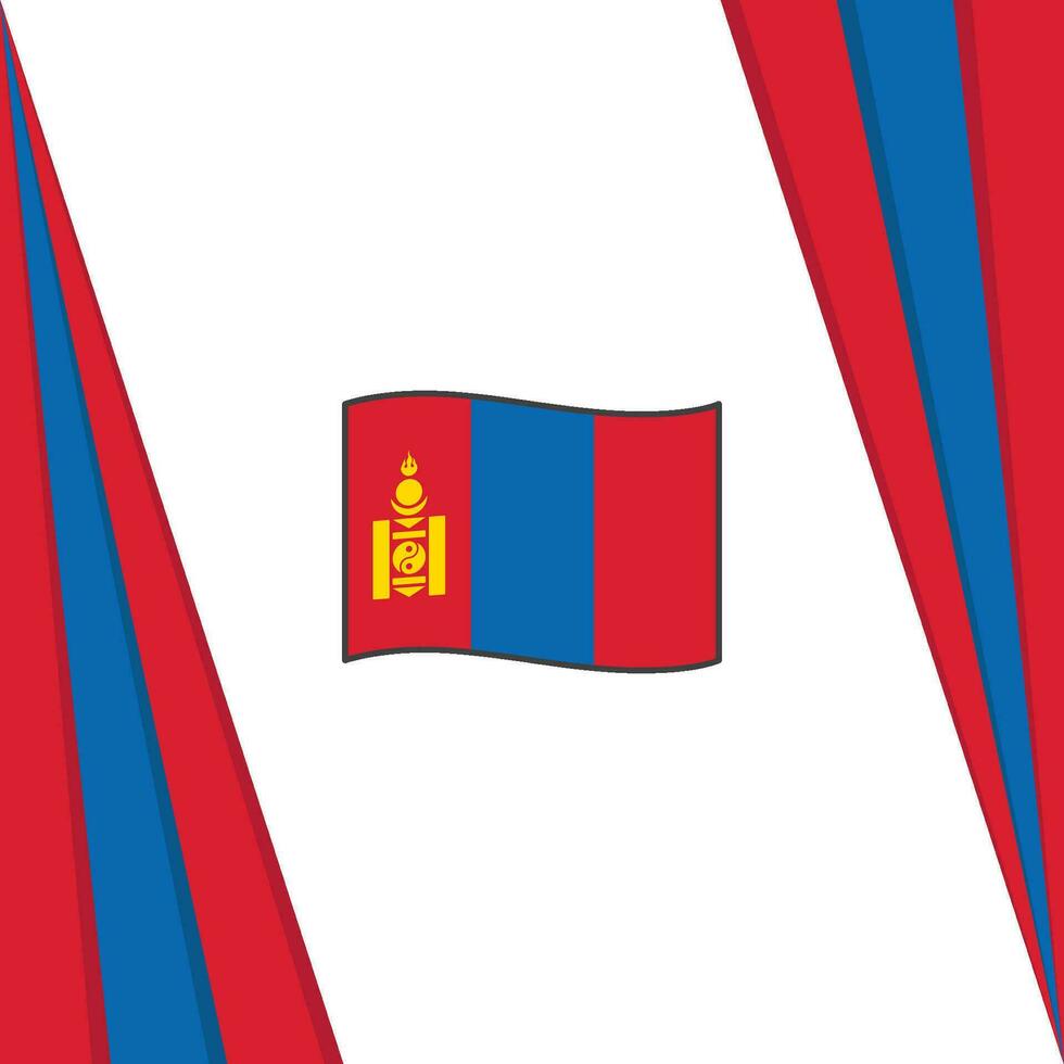 Mongolei Flagge abstrakt Hintergrund Design Vorlage. Mongolei Unabhängigkeit Tag Banner Sozial Medien Post. Mongolei Banner vektor