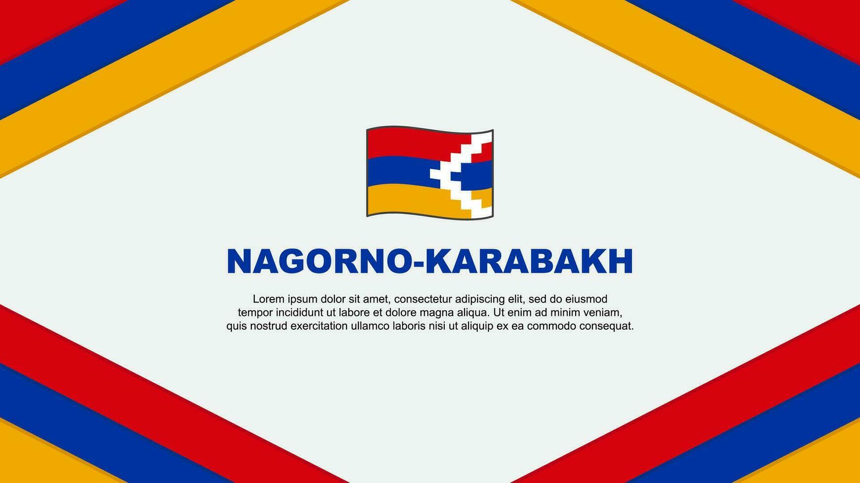 Nagorno Karabach Flagge abstrakt Hintergrund Design Vorlage. Nagorno Karabach Unabhängigkeit Tag Banner Karikatur Vektor Illustration. Nagorno Karabach Vorlage