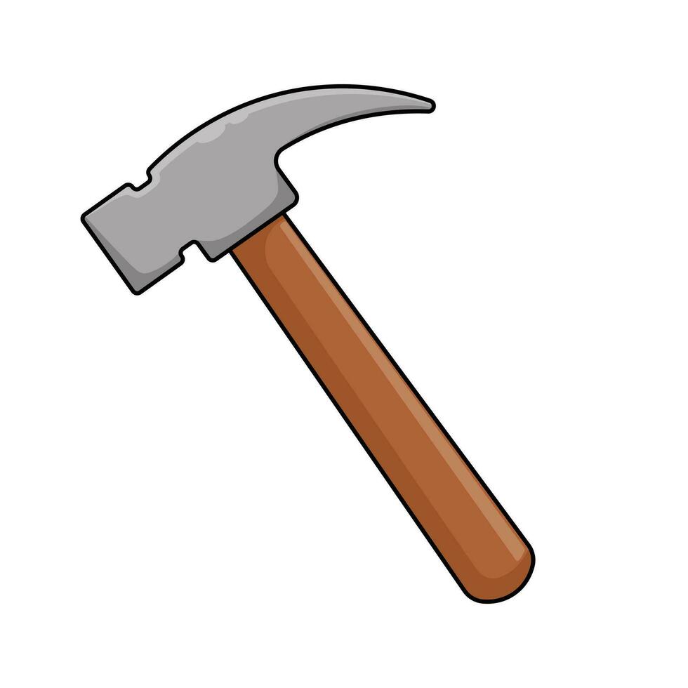 Hammer Symbol im Karikatur Stil isoliert auf Weiß Hintergrund. Werkzeug Symbol Lager Vektor Illustration.