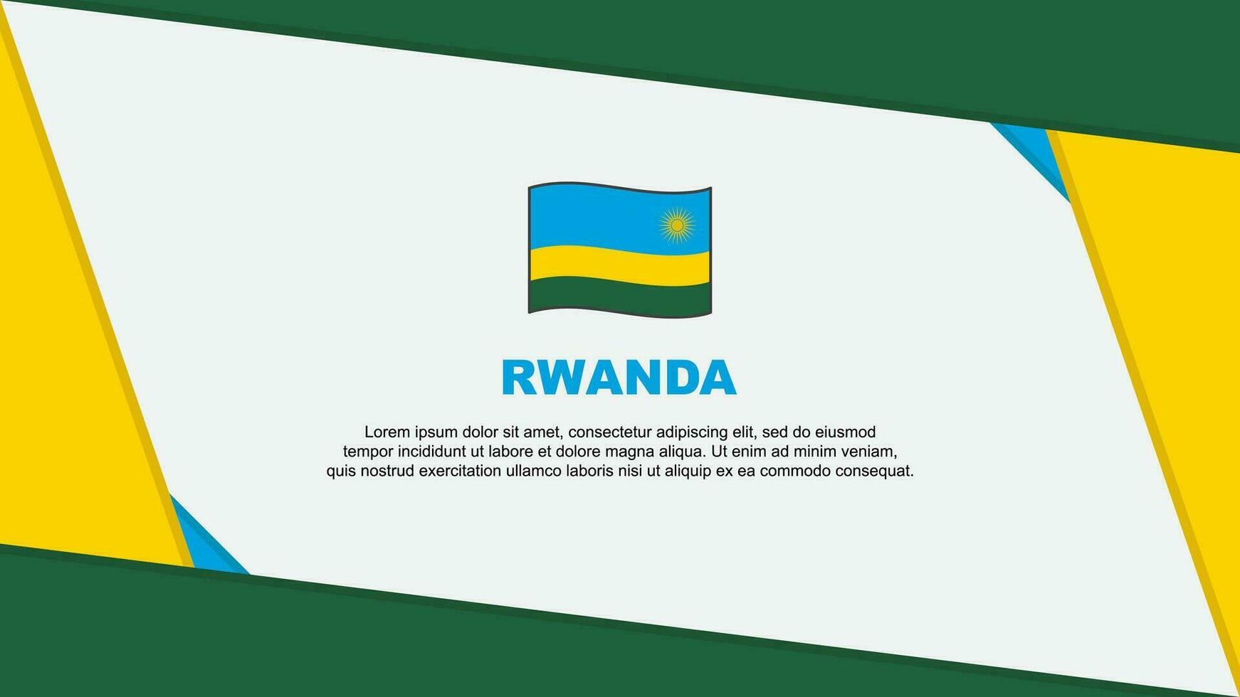 Ruanda Flagge abstrakt Hintergrund Design Vorlage. Ruanda Unabhängigkeit Tag Banner Karikatur Vektor Illustration. Ruanda Unabhängigkeit Tag