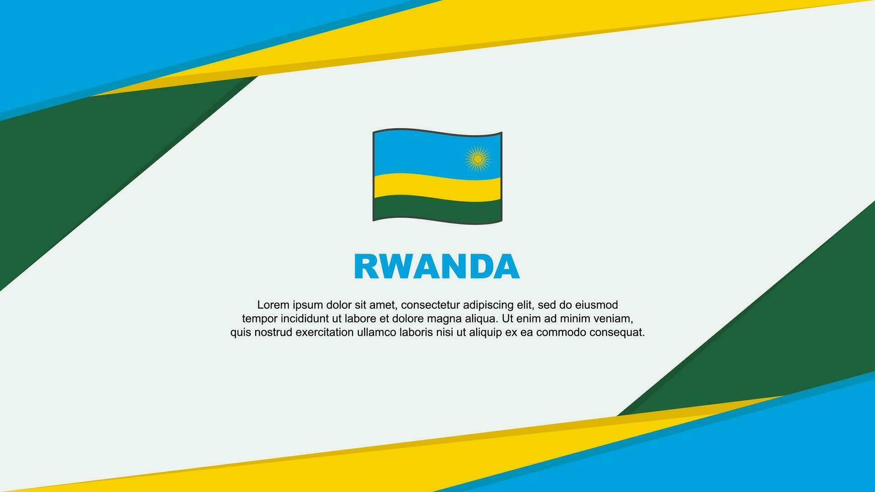 Ruanda Flagge abstrakt Hintergrund Design Vorlage. Ruanda Unabhängigkeit Tag Banner Karikatur Vektor Illustration. Ruanda