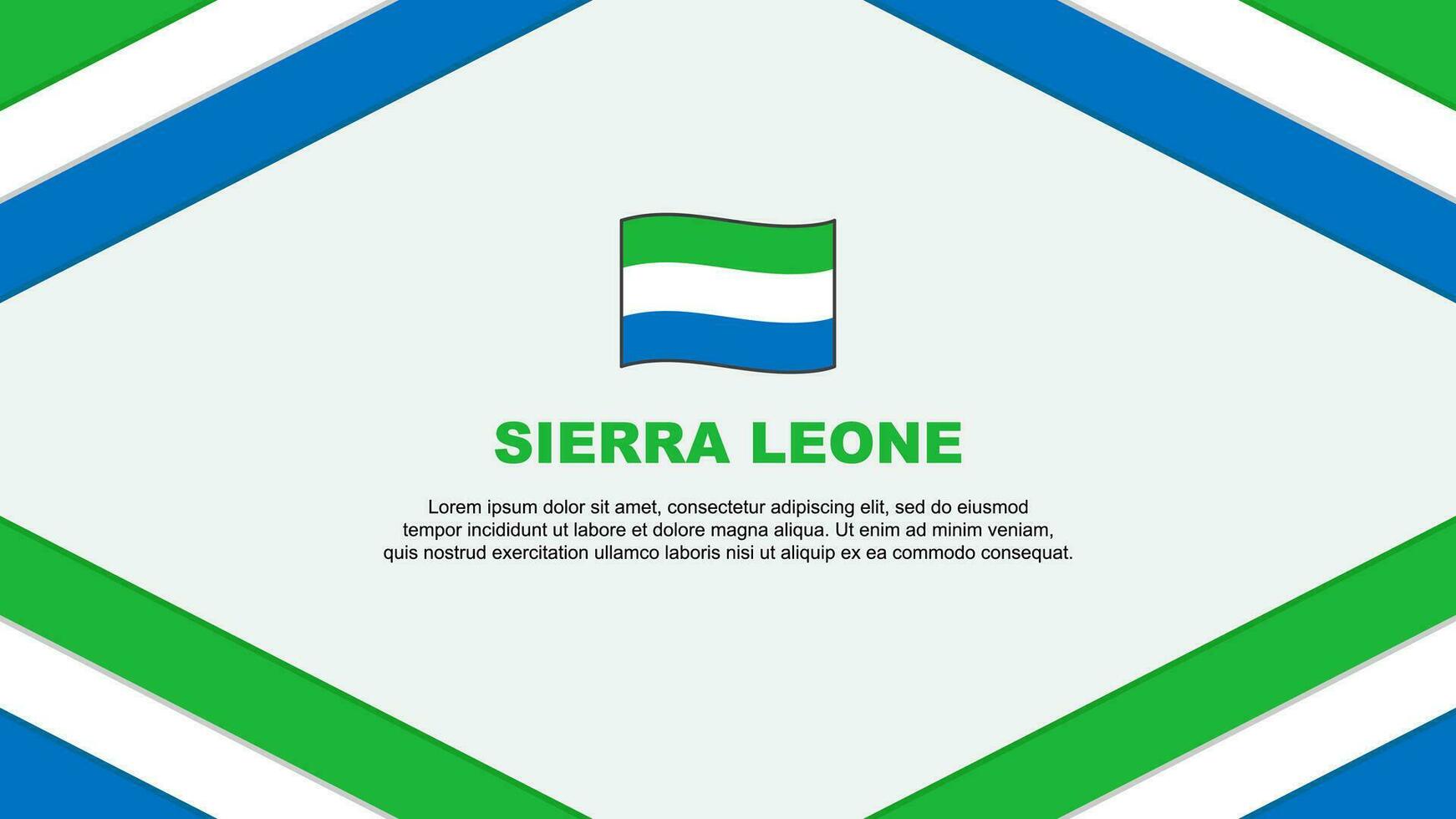 sierra leone flagga abstrakt bakgrund design mall. sierra leone oberoende dag baner tecknad serie vektor illustration. sierra leone mall